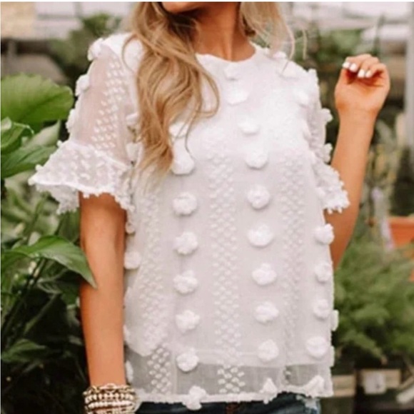 entro Tops - Entro Swiss Dot Top Sz M NWOT